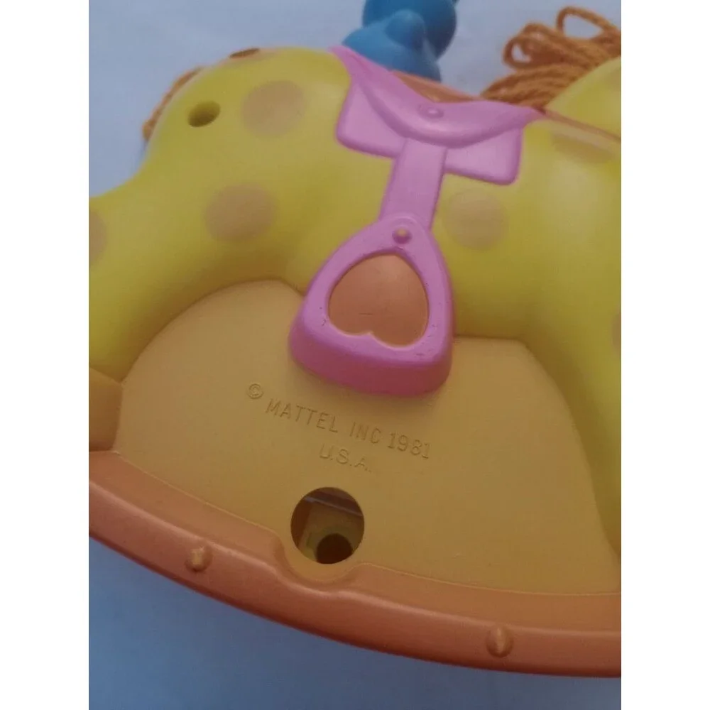 Vintage 1981 Mattel Rock-a-Bye Pony Musical Crib Rail Toy Rocking Horse Works